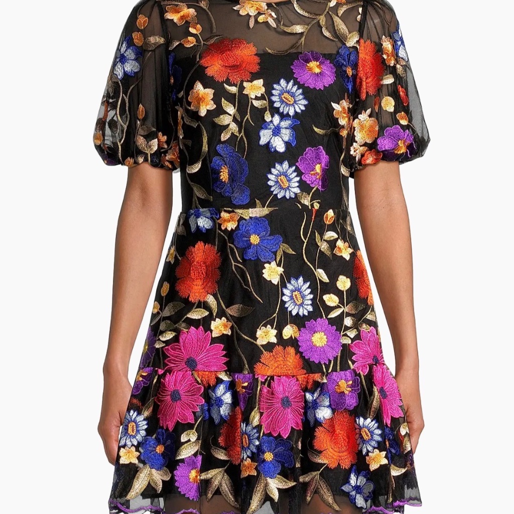 Milly Yasmin Embroided Mini Dress